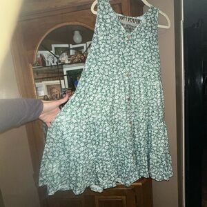 NEW NWT 2XL Green Floral Button-Down Dress. Pocketed. MUST BE BUNDLED